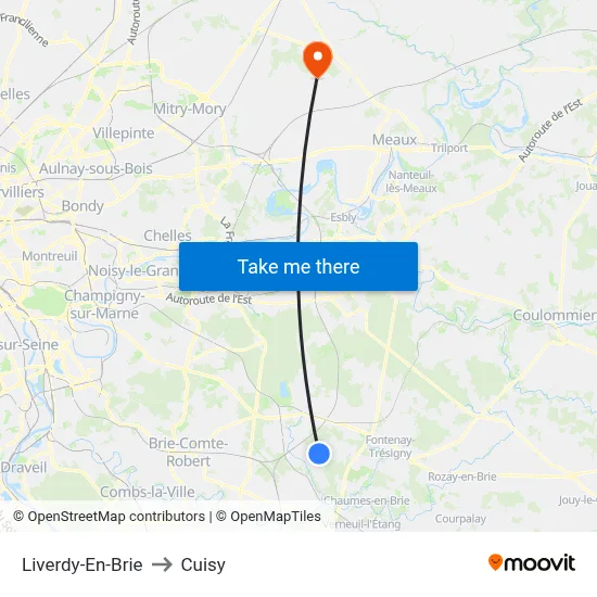 Liverdy-En-Brie to Cuisy map