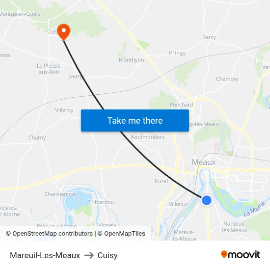 Mareuil-Les-Meaux to Cuisy map