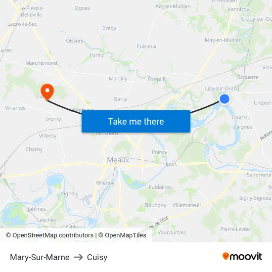 Mary-Sur-Marne to Cuisy map