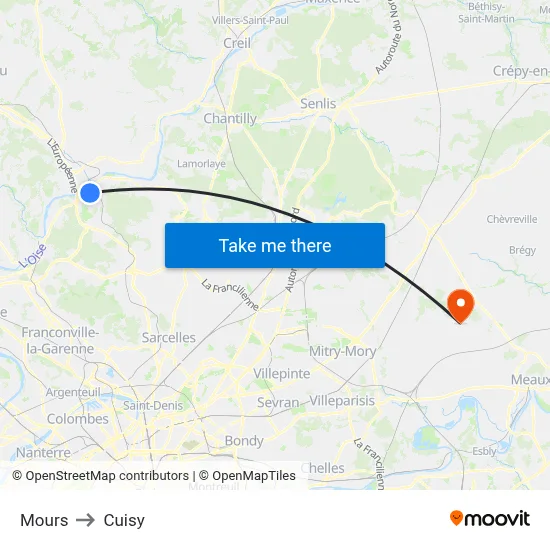 Mours to Cuisy map