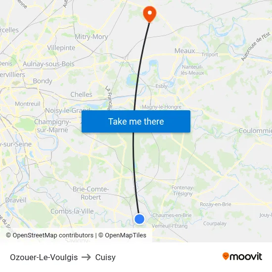 Ozouer-Le-Voulgis to Cuisy map