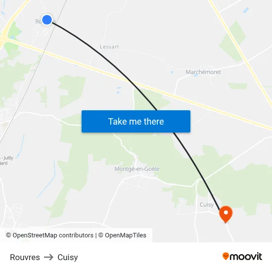 Rouvres to Cuisy map