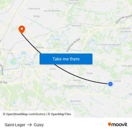 Saint-Leger to Cuisy map