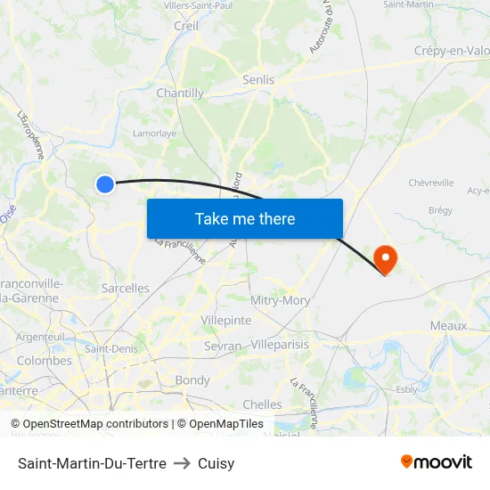 Saint-Martin-Du-Tertre to Cuisy map