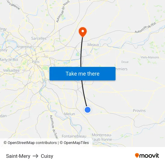 Saint-Mery to Cuisy map