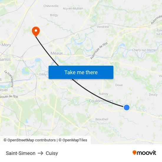 Saint-Simeon to Cuisy map