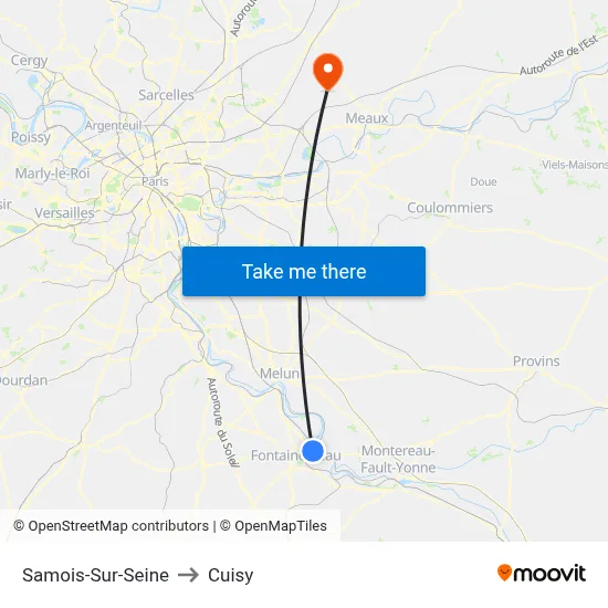 Samois-Sur-Seine to Cuisy map