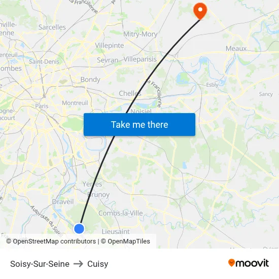 Soisy-Sur-Seine to Cuisy map