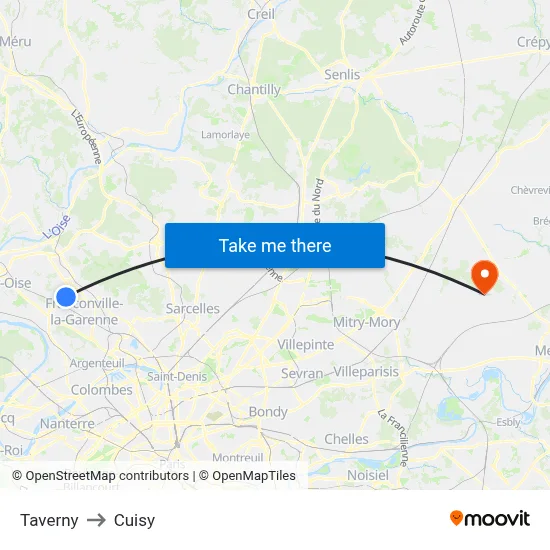 Taverny to Cuisy map