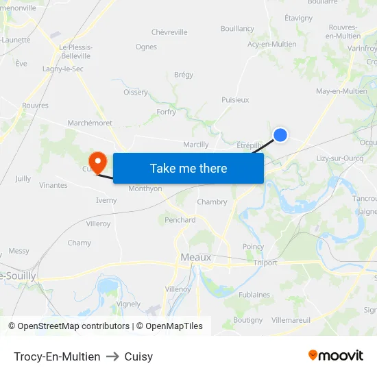 Trocy-En-Multien to Cuisy map