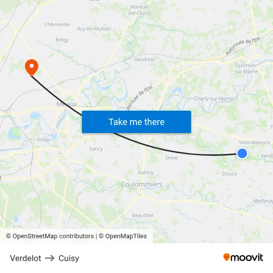 Verdelot to Cuisy map