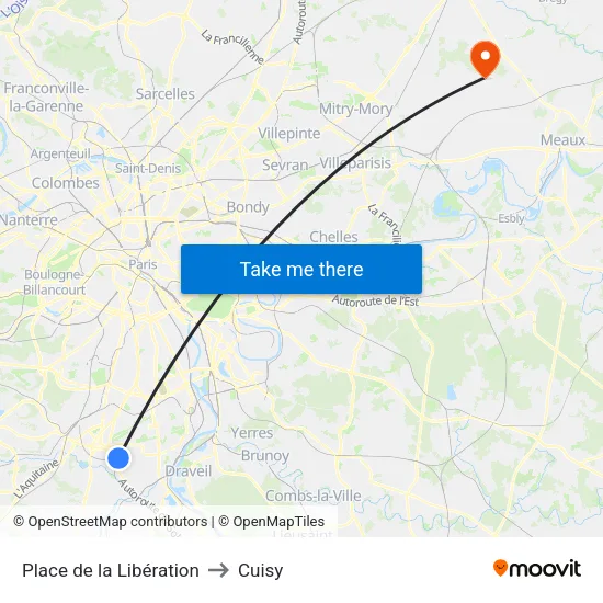 Place de la Libération to Cuisy map