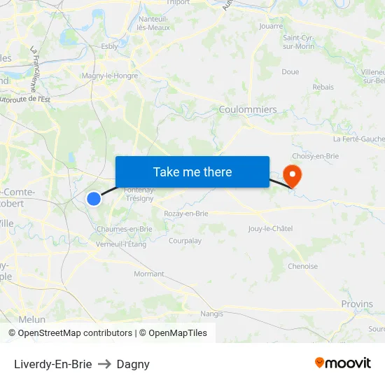 Liverdy-En-Brie to Dagny map