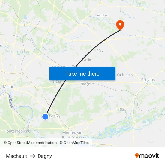 Machault to Dagny map