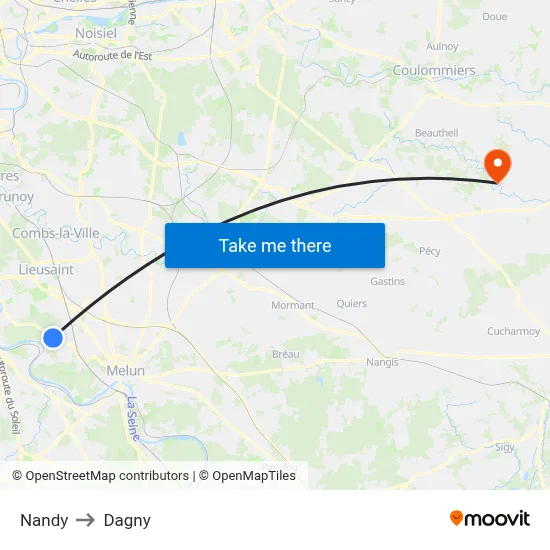 Nandy to Dagny map
