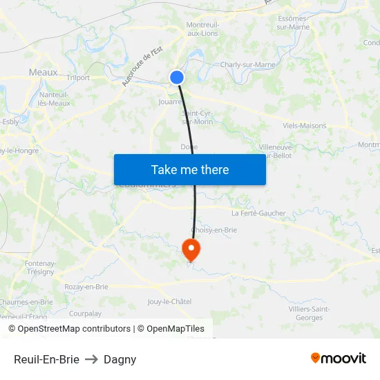 Reuil-En-Brie to Dagny map