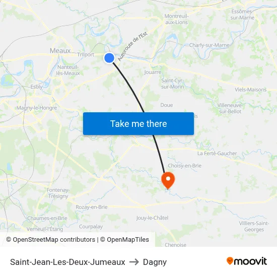 Saint-Jean-Les-Deux-Jumeaux to Dagny map