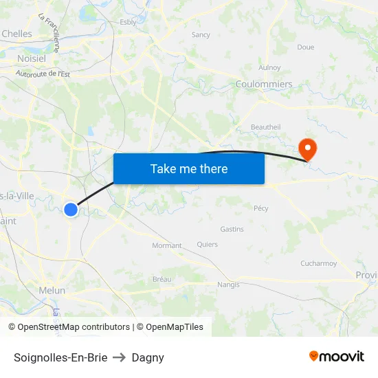 Soignolles-En-Brie to Dagny map