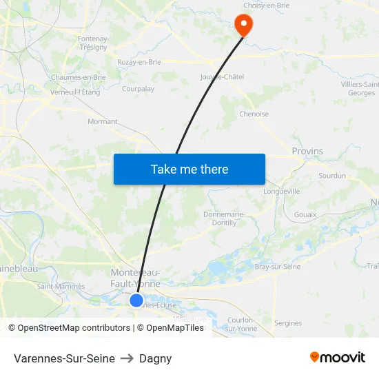 Varennes-Sur-Seine to Dagny map