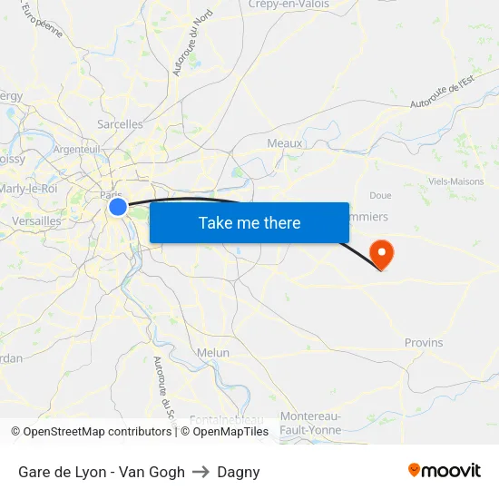 Gare de Lyon - Van Gogh to Dagny map
