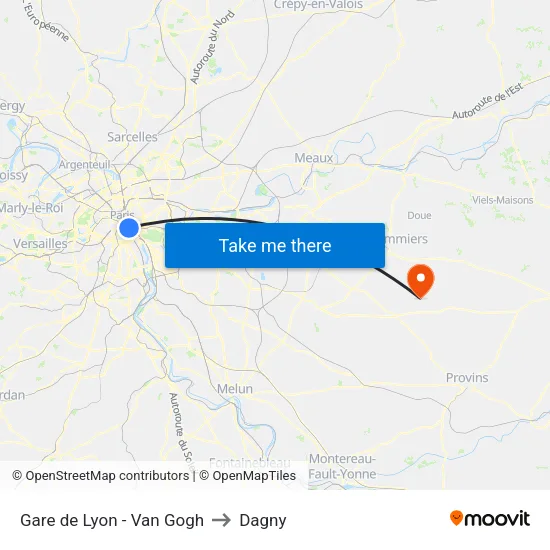 Gare de Lyon - Van Gogh to Dagny map