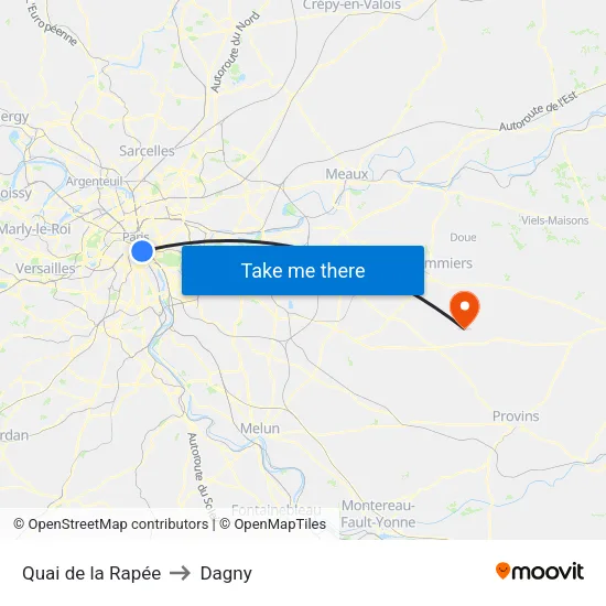 Quai de la Rapée to Dagny map