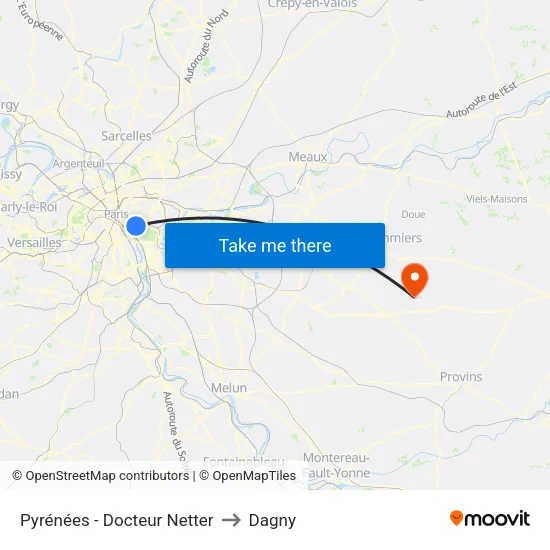 Pyrénées - Docteur Netter to Dagny map