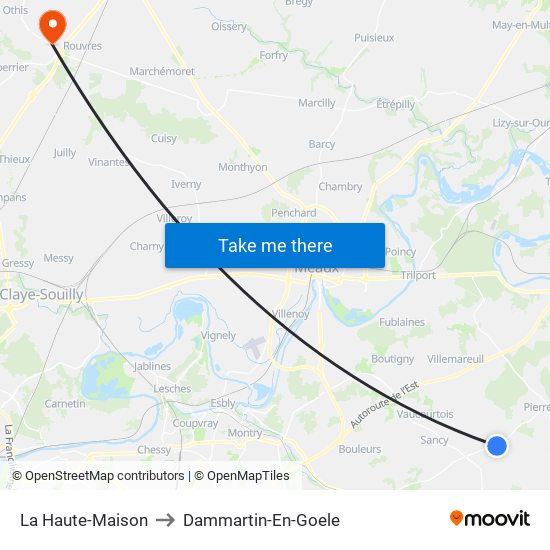 La Haute-Maison to Dammartin-En-Goele map