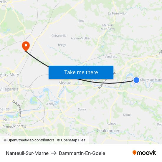 Nanteuil-Sur-Marne to Dammartin-En-Goele map