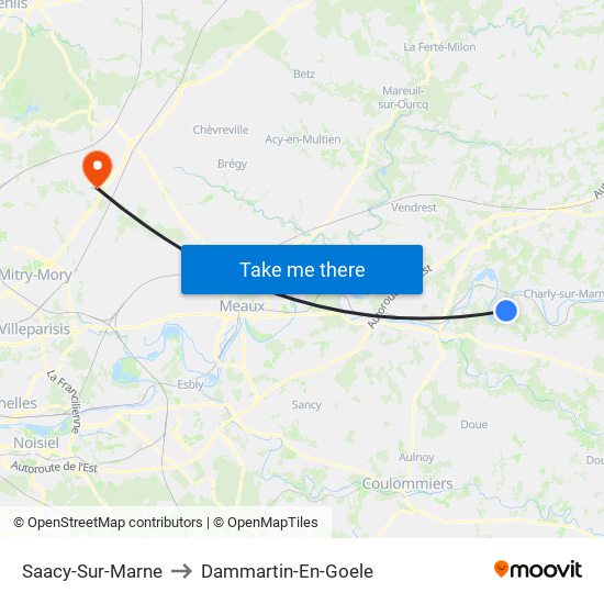 Saacy-Sur-Marne to Dammartin-En-Goele map