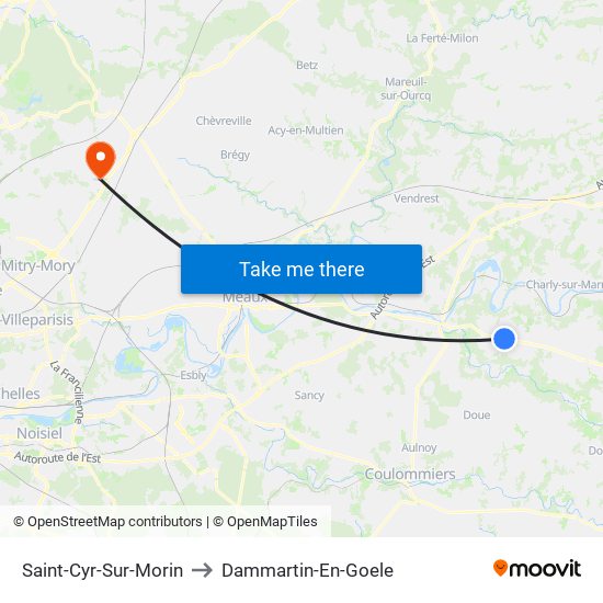 Saint-Cyr-Sur-Morin to Dammartin-En-Goele map