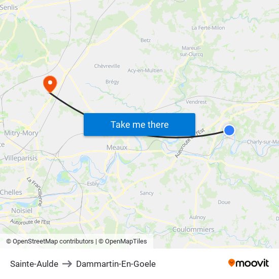 Sainte-Aulde to Dammartin-En-Goele map