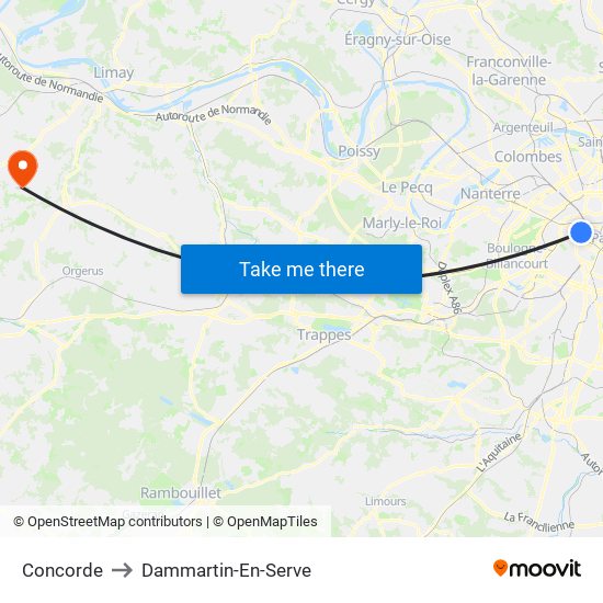 Concorde to Dammartin-En-Serve map