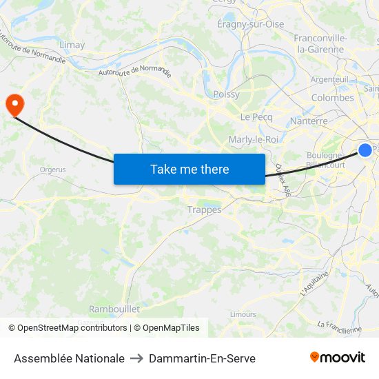Assemblée Nationale to Dammartin-En-Serve map
