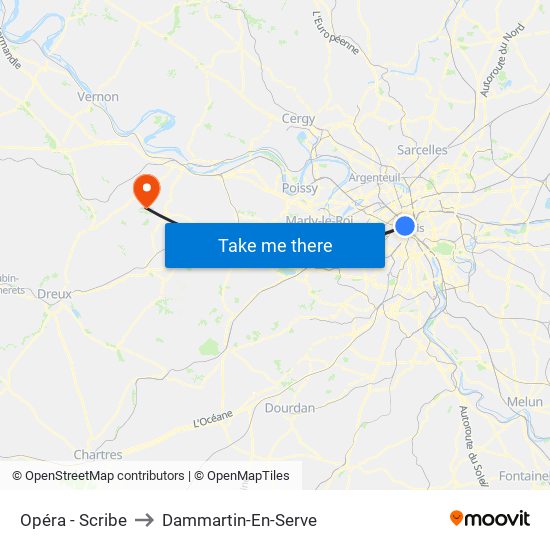 Opéra - Scribe to Dammartin-En-Serve map