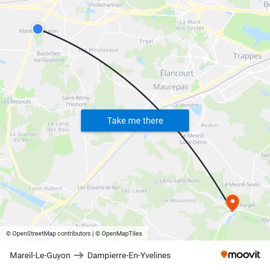 Mareil-Le-Guyon to Dampierre-En-Yvelines map