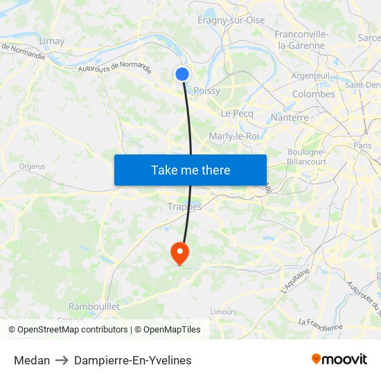 Medan to Dampierre-En-Yvelines map