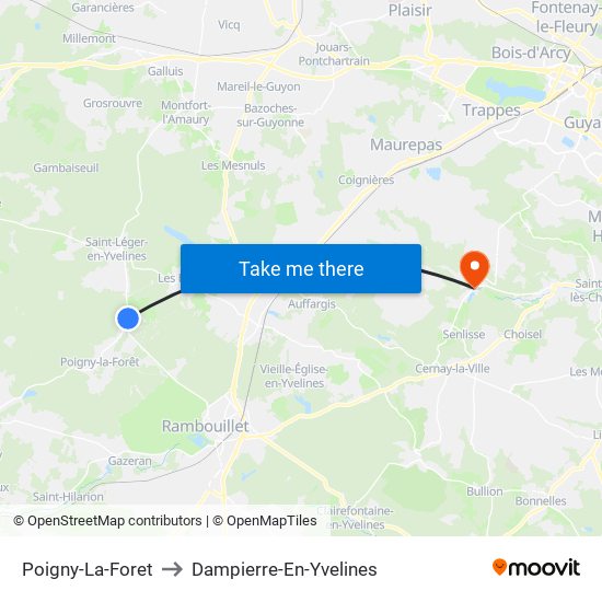 Poigny-La-Foret to Dampierre-En-Yvelines map