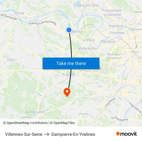Villennes-Sur-Seine to Dampierre-En-Yvelines map