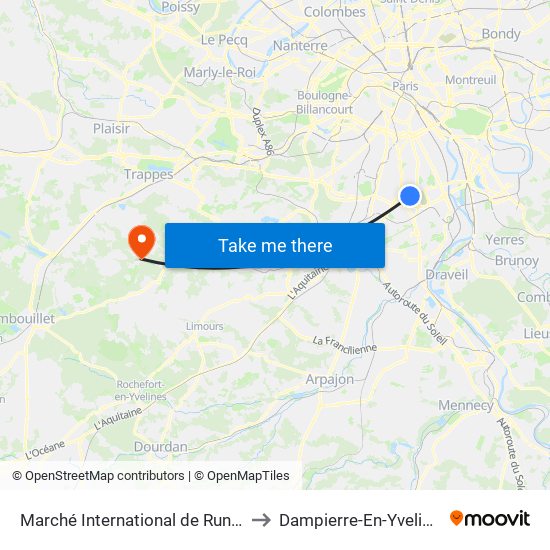 Marché International de Rungis to Dampierre-En-Yvelines map