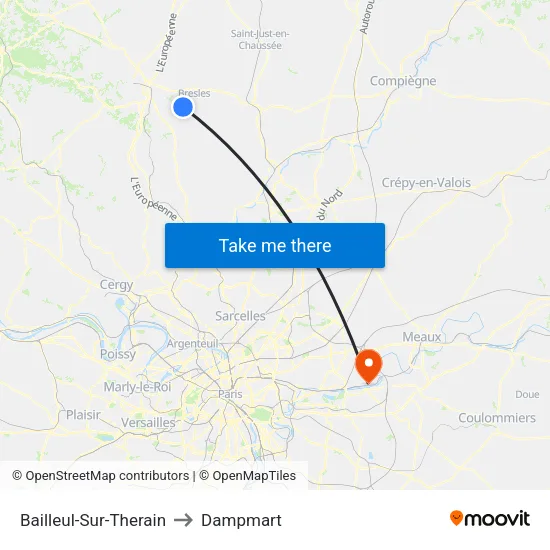 Bailleul-Sur-Therain to Dampmart map