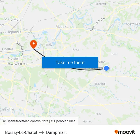 Boissy-Le-Chatel to Dampmart map