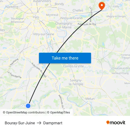 Bouray-Sur-Juine to Dampmart map