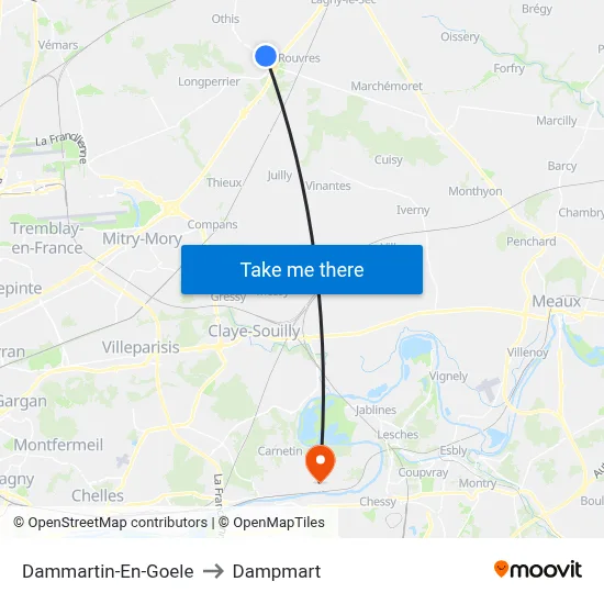 Dammartin-En-Goele to Dampmart map