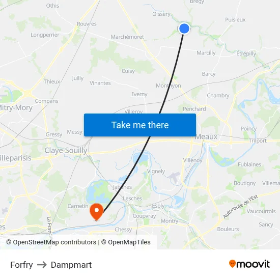 Forfry to Dampmart map