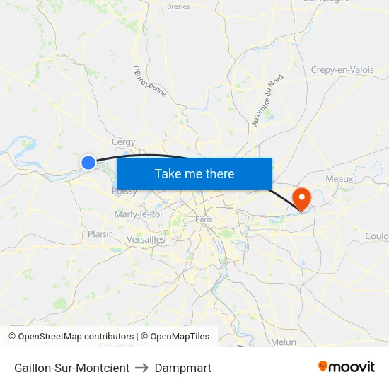 Gaillon-Sur-Montcient to Dampmart map
