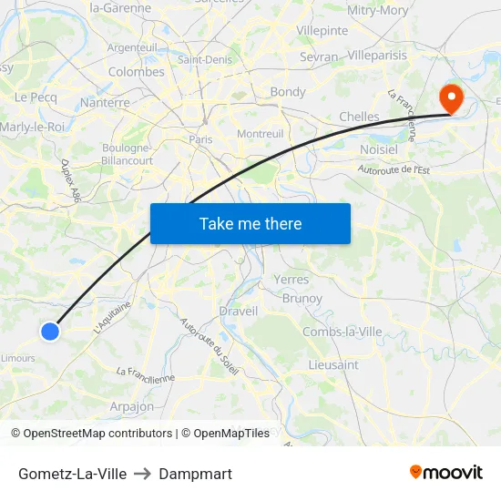 Gometz-La-Ville to Dampmart map