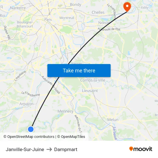 Janville-Sur-Juine to Dampmart map