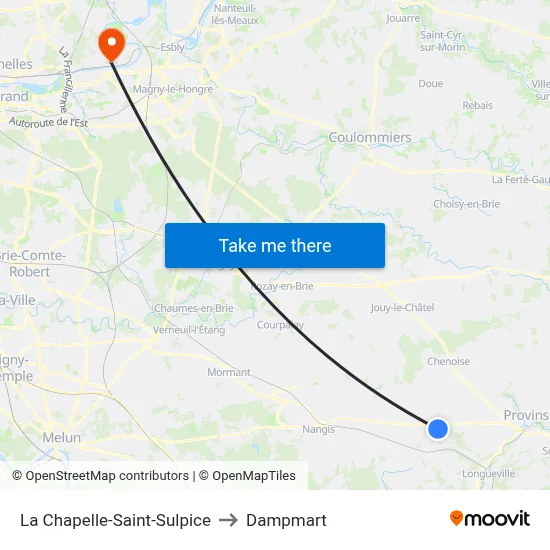 La Chapelle-Saint-Sulpice to Dampmart map