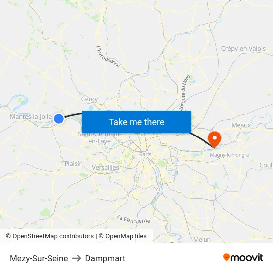 Mezy-Sur-Seine to Dampmart map